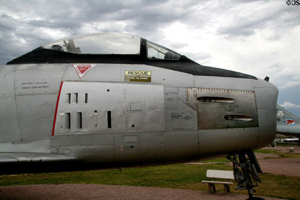 Nose of North American F-86H Sabre at South Dakota Air & Space Museum. SD.