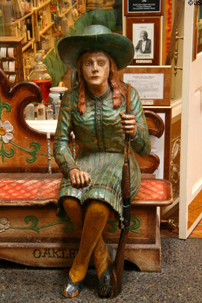Annie Oakley statue in Wall Drug Store. Wall, SD.