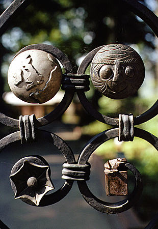 Detail of gate at National Ornamental Metal Museum. Memphis, TN.