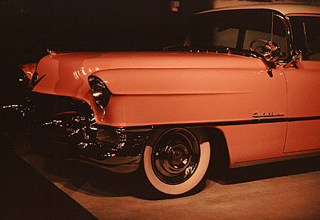 Elvis' pink Cadillac, used throughout his career, at Graceland Automobile Museum. Memphis, TN.