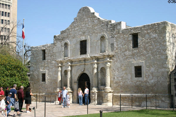 The Alamo (1724 then 1750s) scene of rebellion of 1836 (formerly Mission San Antonio de Valero). San Antonio, TX.