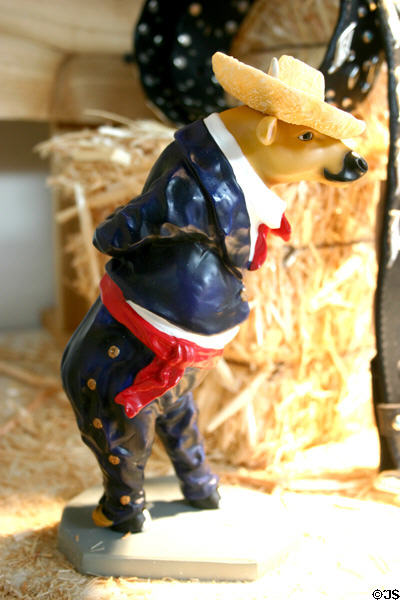 Figurine of bull in mariachi garb. San Antonio, TX.