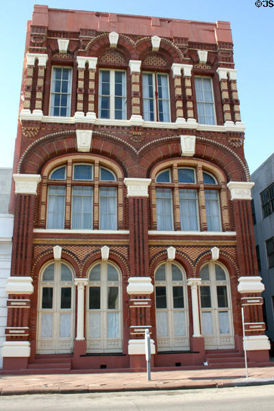 Old Galveston News building (1884) (Mechanic St.). Galveston, TX. Style: Victorian Romanesque.