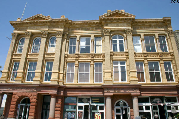 Hutchings & Sealy buildings (1895) (The Strand at Mitchell Ave.). Galveston, TX. Style: Renaissance revival. Architect: Nicholas J. Clayton.