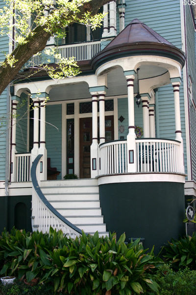 Maud J.H. Moller house (c1895) (1827 Ball) with curved staircase & rotunda. Galveston, TX.
