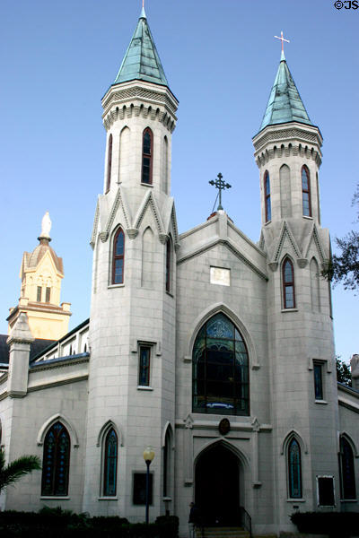 St Mary's Cathedral spires. Galveston, TX.