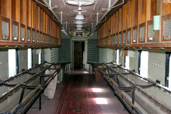 Interior of Rail Road Post Office car where mail was sorted in transit at Railroad Museum. Galveston, TX.