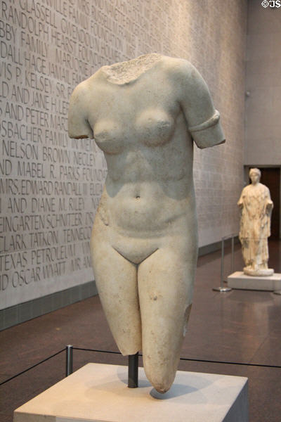 Roman marble torso of Aphrodite (1stC BCE-1stC CE) at Museum of Fine Arts, Houston. Houston, TX.
