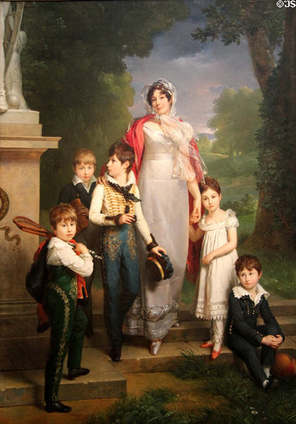 Madame la Maréchale Lannes, Duchesse de Montebello, with her Children portrait (1814) by François Pascal Simon Gérard (aka Baron Gérard) of France at Museum of Fine Arts, Houston. Houston, TX.