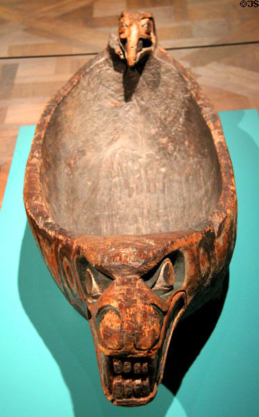 Kwakiutl sea lion feast bowl (mid 19thC) from BC, Canada at Museum of Fine Arts, Houston. Houston, TX.