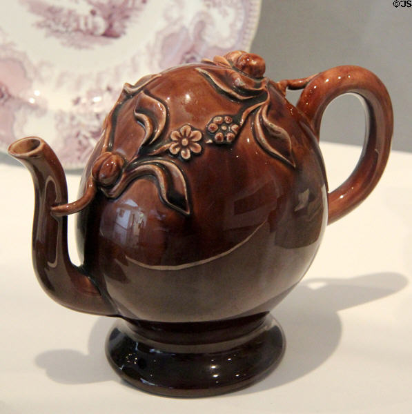 Earthenware teapot (c1840) from England at Bayou Bend. Houston, TX.