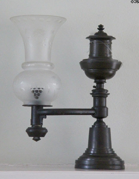 Argand lamp at Kellum-Noble House at Sam Houston Park. Houston, TX.