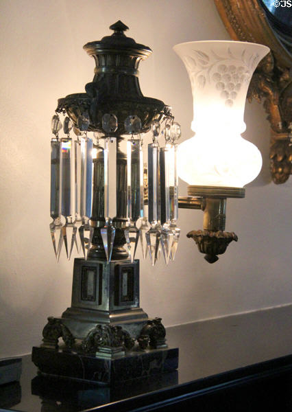 Argand lamp at Nichols-Rice-Cherry House at Sam Houston Park. Houston, TX.