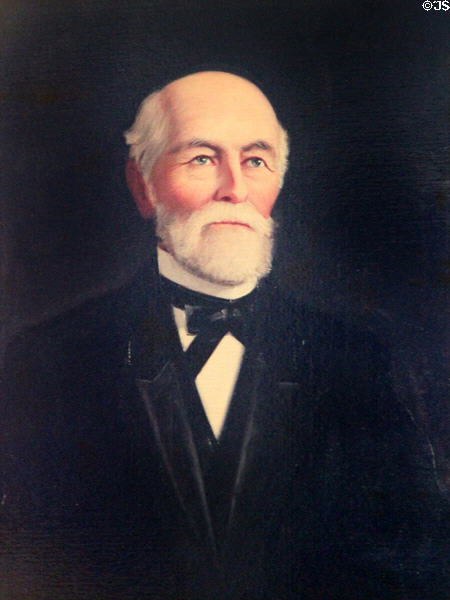 Portrait of William Marsh Rice founder of Rice University at Nichols-Rice-Cherry House at Sam Houston Park. Houston, TX.