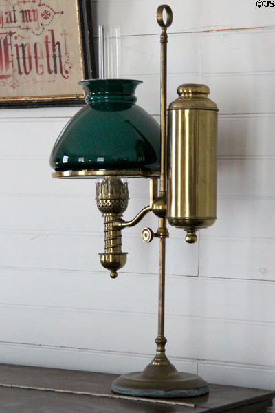 Argand lamp in Yates House at Sam Houston Park. Houston, TX.