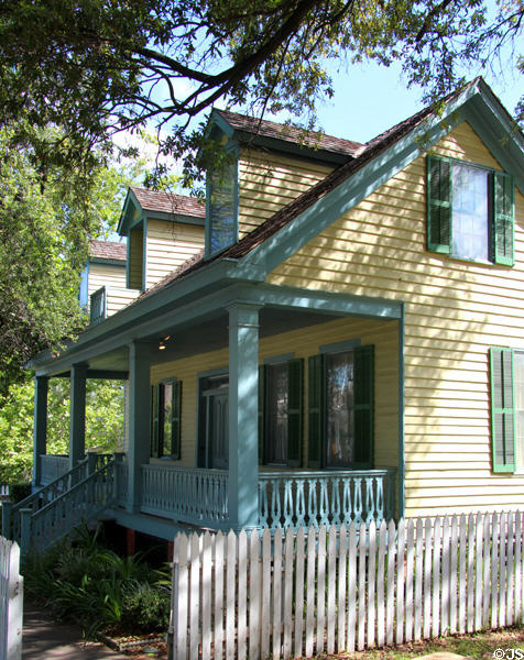 San Felipe Cottage (1870s) at Sam Houston Park. Houston, TX.