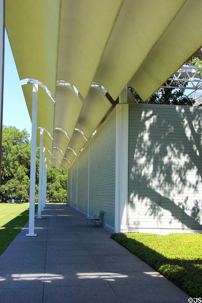 Louvered awnings at The Menil Collection. Houston, TX.