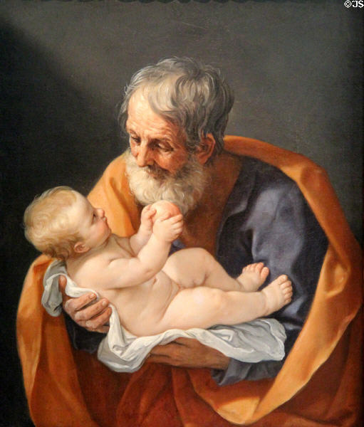 Saint Joseph & Christ Child (1638-40) by Guido Reni at Rienzi house museum. Houston, TX.