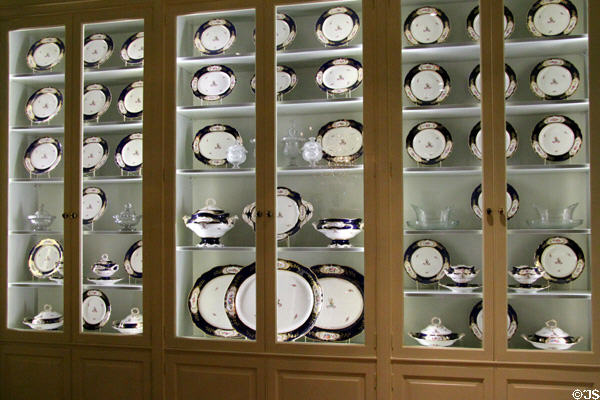Breakfast room china at Rienzi house museum. Houston, TX.