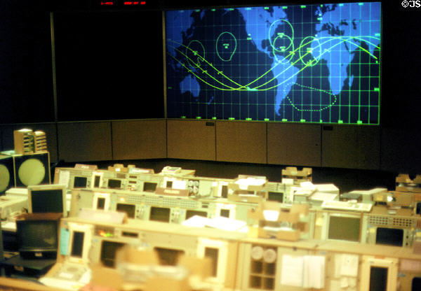 Historic Apollo Mission Control center at Johnson Space Center. Houston, TX. On National Register.