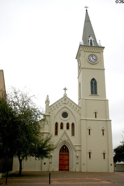 San Agustín Church (1872) replaced building of 1778. Laredo, TX. Style: Gothic revival.