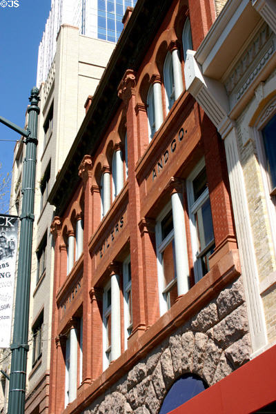 McKean-Eilers building (1897) (317 Congress Ave.). Austin, TX. Style: Romanesque Revival. Architect: James Riely Gordon & Burt McDonald.