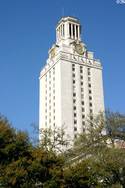 University of Texas Tower (1936) (29 floors) (2400 Inner Campus Drive). Austin, TX. Architect: Paul Philippe Cret + Harbeson, Hough, Livingston & Larson.