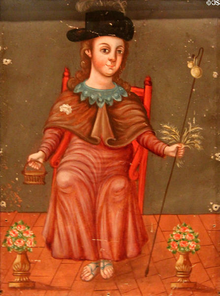 Holy Child of Atocha painting (19thC) from Mexico at San Antonio Museum of Art. San Antonio, TX.