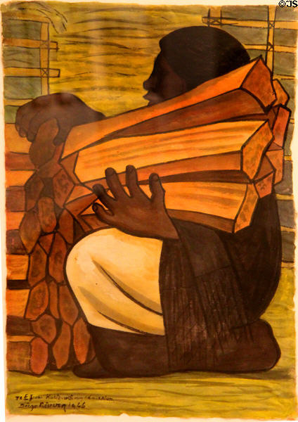 Woodseller painting (1946) by Diego Rivera of Mexico at San Antonio Museum of Art. San Antonio, TX.