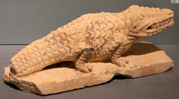 Egyptian limestone crocodile (1st-2nd C AD, Roman Period) at San Antonio Museum of Art. San Antonio, TX.