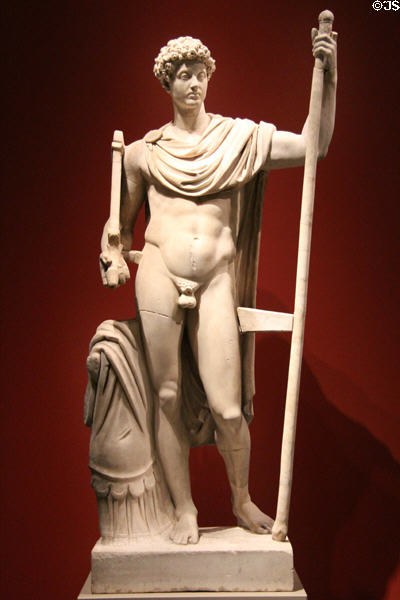 Roman Lansdowne marble Marcus Aurelius statue (140-150 CE) at San Antonio Museum of Art. San Antonio, TX.