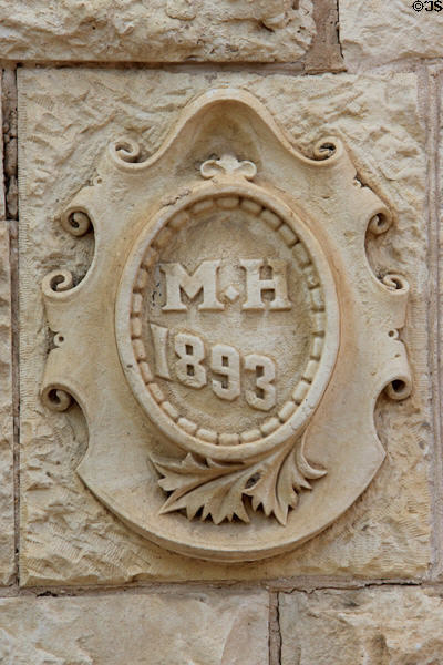 Halff house (1893) crest used at HemisFair '68, now HemisFair Park. San Antonio, TX.