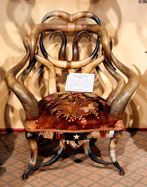 Cattle horn chair at Buckhorn Museum. San Antonio, TX.
