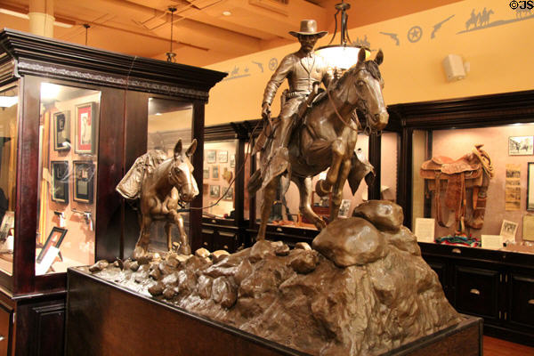 Texas Ranger gallery with sculpture in at Buckhorn Museum. San Antonio, TX.