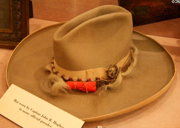 Parade hat which belonged to Texas Ranger Captain John R. Hughes prior to 1946 at Buckhorn Museum. San Antonio, TX.