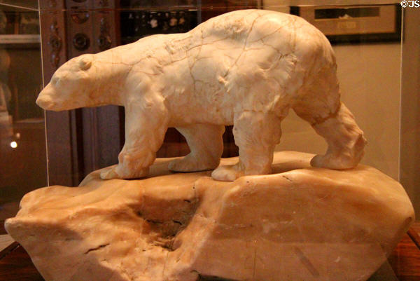 Polar bear carving which was symbol of competing early Texas flour mill at Guenther House Museum. San Antonio, TX.