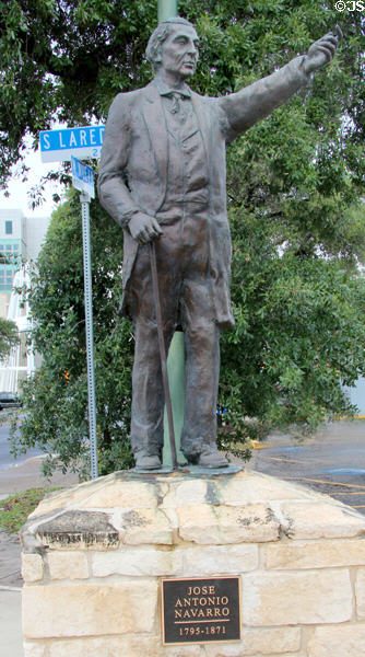 Statue of José Antonio Navarro (1795-1871) Mexican hero of Texas revolution at Casa Navarro State Historic Site. San Antonio, TX.