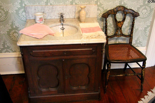 Marble sink & side chair at Edward Steves Homestead Museum. San Antonio, TX.
