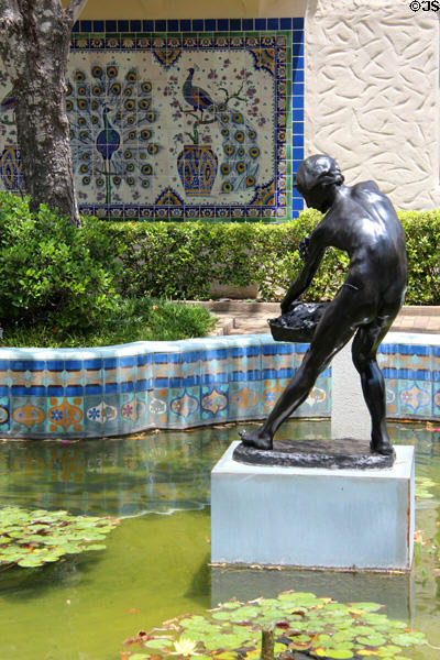 Courtyard fountain & tile art at McNay Art Museum. San Antonio, TX.