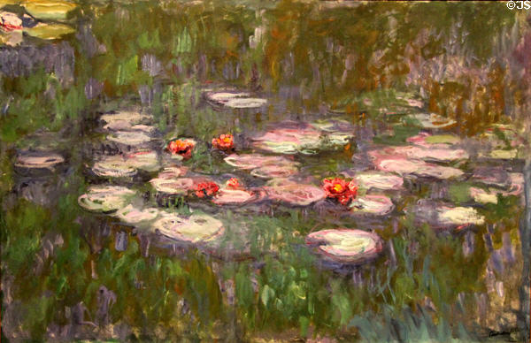 Waterlilies painting (c1916-9) by Claude Monet at McNay Art Museum. San Antonio, TX.