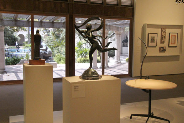 Modern art gallery with Atlanta bronze sculpture (1921) by Paul Manship at McNay Art Museum. San Antonio, TX.