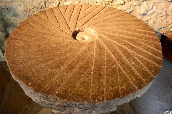 Millstone brought by the Canary Island settlers of San Antonio at The Alamo. San Antonio, TX.