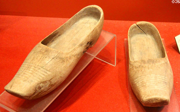 Hand-carved wooden shoes of Nimitz's grandfather (Jacob Weirich) at Admiral Nimitz Museum. Fredericksburg, TX.