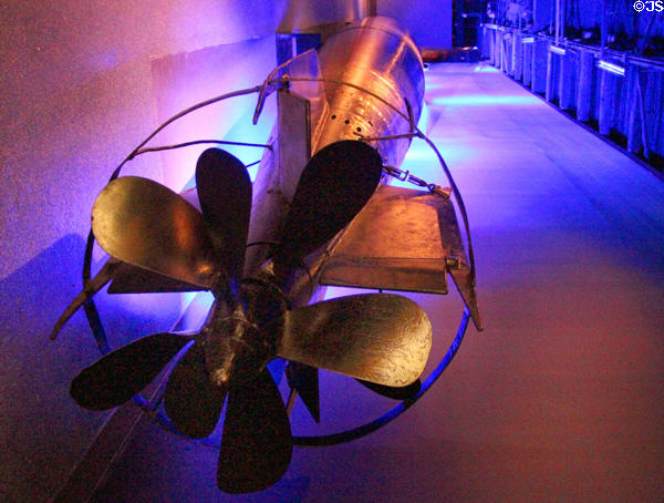 Propellers of Japanese midget sub Ha19 which participated in Pearl Harbor attack at National Museum of the Pacific War. Fredericksburg, TX.