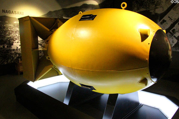 Replica of "Fat Man" atomic bomb dropped by Bock's Car on Nagasaki (Aug. 9, 1945) on at National Museum of the Pacific War. Fredericksburg, TX.