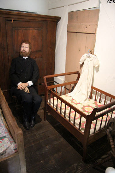 Cradle in Meusebach room at Pioneer Museum. Fredericksburg, TX.