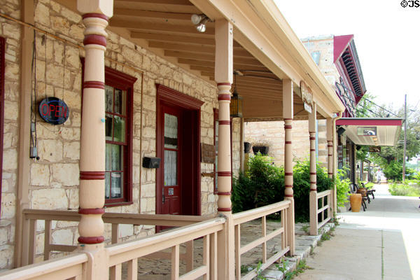 Heritage streetscape (301-305 West Main St.). Fredericksburg, TX.