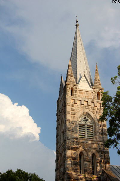 Tower of Holy Ghost Lutheran Church (1893) (115 E. San Antonio St.). Fredericksburg, TX.