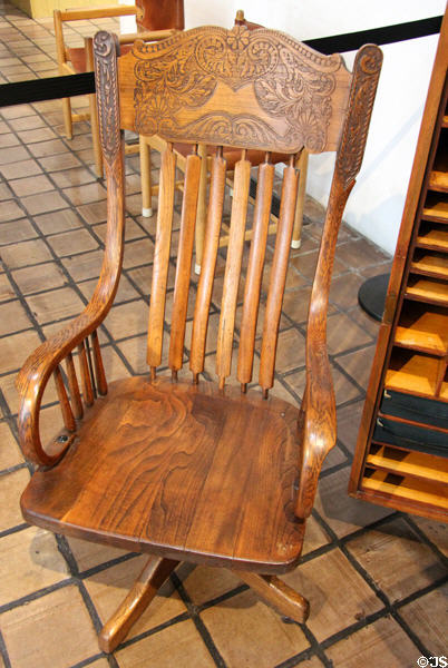 Decorative desk chair at Museum of Western Art. Kerrville, TX.