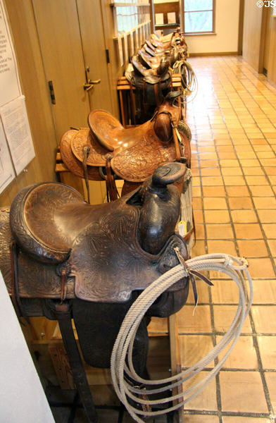 Saddle collection at Museum of Western Art. Kerrville, TX.